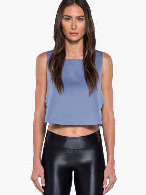 Toss Sleeveless Crop Top - Nova Blue