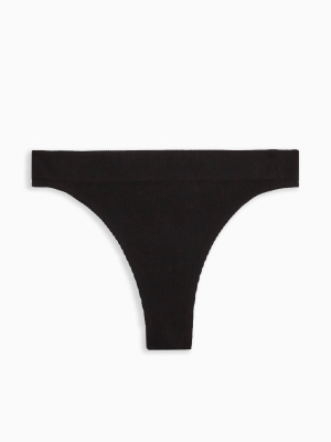 Black Seamless Thong