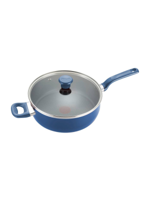 T-fal Excite Nonstick C96933 Dishwasher Safe Cookware 4.5 Quart Jumbo Cooker With Lid Blue