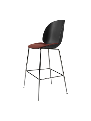 Beetle Bar Chair - Seat Upholstered - Black Chrome Base