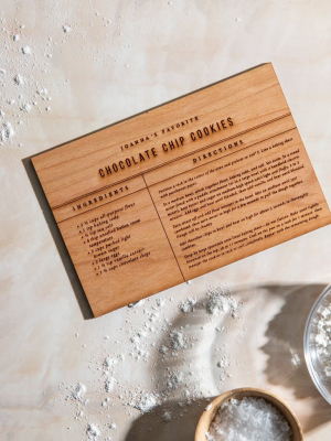 Wooden Recipe Card (chocolate Chip Cookies)