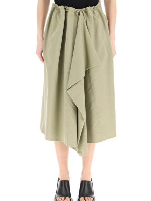 Lemaire Tie Belt Draped Midi Skirt