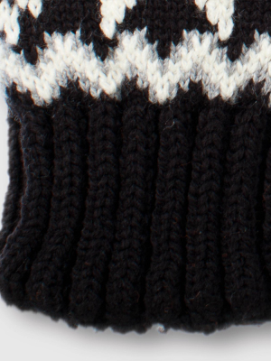 Isotoner Women's Smartdri Knit Snowflake Gloves - Black One Size