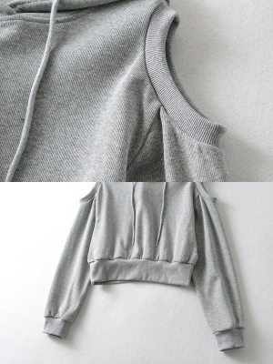 'jojo' Cold Shoulder Cropped Hoodie (3 Colors)