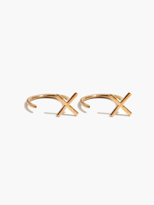 Melissa Joy Manning® 14k Gold X Hug Hoop Earrings