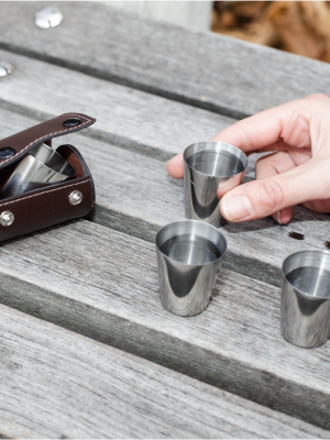 Shot Glasses With Leather Case