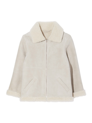 Shearling Brian Coat In Ivory