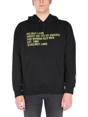 Helmut Lang Contrasting Logo Print Hoodie