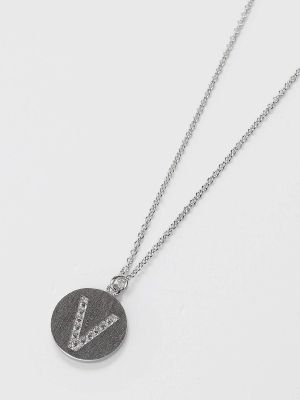 The "v" Initial Necklace In Silver