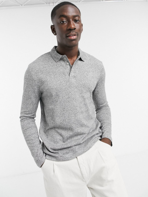 Asos Design Long Sleeve Shirt In Heavyweight Twisted Jersey In Gray