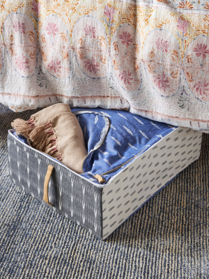 Pieced Ikat Underbed Storage Bin