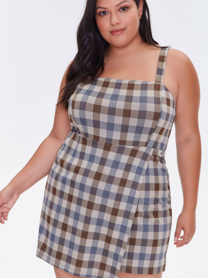 Plus Size Plaid Romper