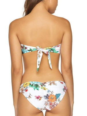 Pilyq Floral Basic Ruched Full Coverage Bikini Bottom