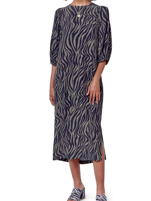 Rommi Puff Shift Dress - Zebra