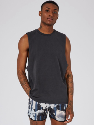 Washed Black Oversized Tank Top