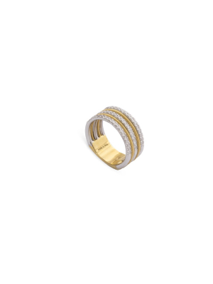 Marco Bicego® Bi49 Collection 18k Yellow Gold And Diamond Triple Row Ring