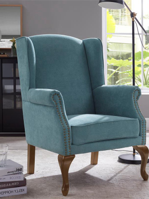 Lorell Wingback Arm Chair - Ocean White - Comfort Pointe