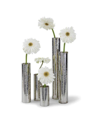 Hammered Bud Vase Set (polished Nickel)