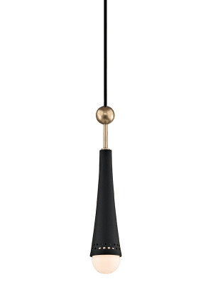 Tupelo 1 Light Pendant Aged Brass