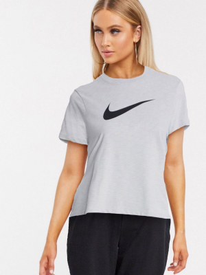 Nike Training Essential Swoosh T-shirt In Grey