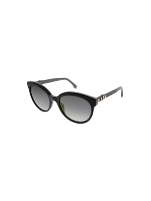 Fendi Fun Fair Ff 0268 807 Fq Womens Round Sunglasses Black 56mm