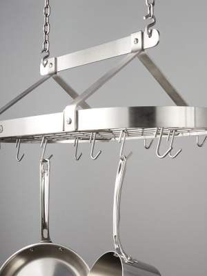Enclume Brushed Stainless Steel French Oval Classic Ceiling Rack