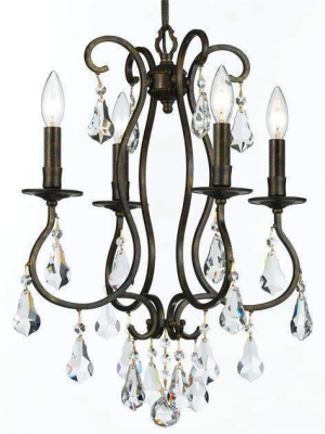 Ashton 4 Light Clear Crystal Mini Chandelier