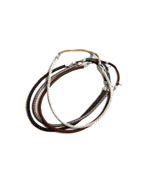 Ficcare Single Braided Leather Headband In Brown B978