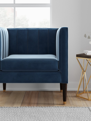 Soriano Channel Tufted Chair Velvet Navy - Project 62™