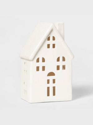 Ceramic Traditional House Decorative Figurine White - Wondershop™