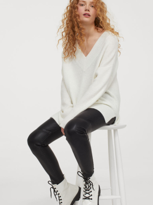 V-neck Wool-blend Sweater