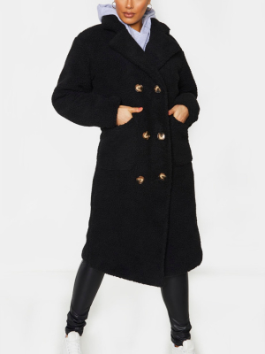 Tall Black Borg Midi Coat