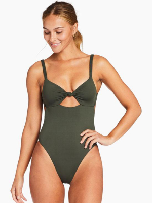 Zuri Tie Back One Piece Full - Forest Ecolux