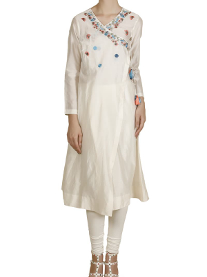 Overlap Angarakha Embroidered Kurta