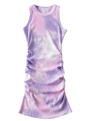 'karyn' Tie-dye Side Cinched Tank Dress (4 Colors)