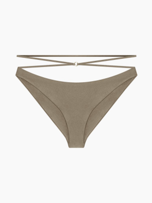 Balance Criss Cross Strappy Hipster Bikini Bottom - Pebble Brown