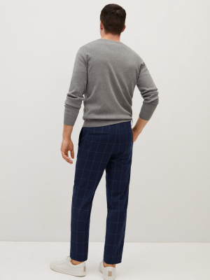 Tapered Fit Checked Pants