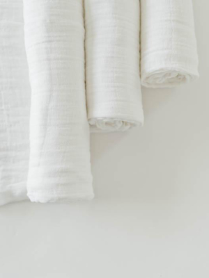 Cotton Muslin Swaddle Blanket Set  - White