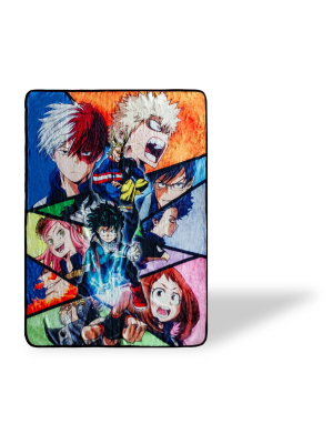 Just Funky My Hero Academia Heroes Collage Large Fleece Throw Blanket | 60 X 45 Inches