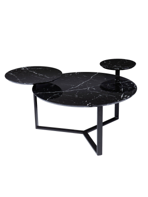 Wibeau Faux Marble Cocktail Table Black - Aiden Lane