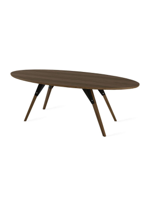 Clarke Thin Oval Coffee Table - Walnut