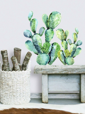 Watercolor Cactus Peel And Stick Giant Wall Decal - Roommates