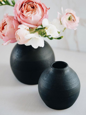 Black Round Bud Vase - Small