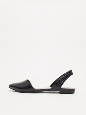 Call It Spring Vegan Pippen Sling-back Flats In Black