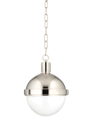 Hudson Valley Lighting Lambert Pendant - Polished Nickel & White