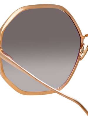 Camila Oversized Sunglasses In Rose Gold