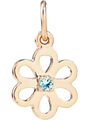 Birth Jewel Flower Charm With Aquamarine