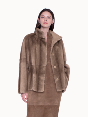 Reversible Mink Fur And Leather Jacket