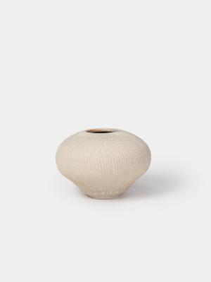 Fluted Vessel 01 Stone Medium