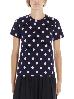 Comme Des Garçons Girl Polka Dot Bow Detail T-shirt